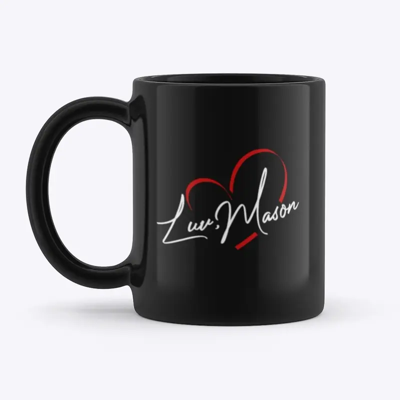 Luv, Mason Heart Logo Coffee Mug